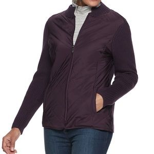 Petite Croft & Barrow Quilted Sweater Jacket